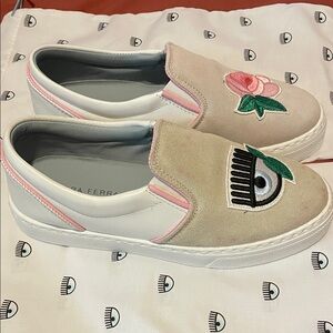 Chiara Ferragni Beige and Pink Sneakers